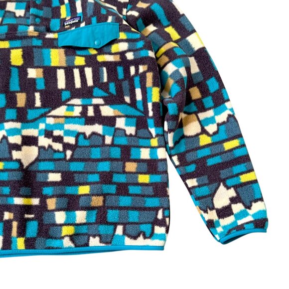 Patagonia Mens Synchilla Snap T Fleece Fitz Roy Patchwork Belay Blue L NEW NOWT - Picture 7 of 11